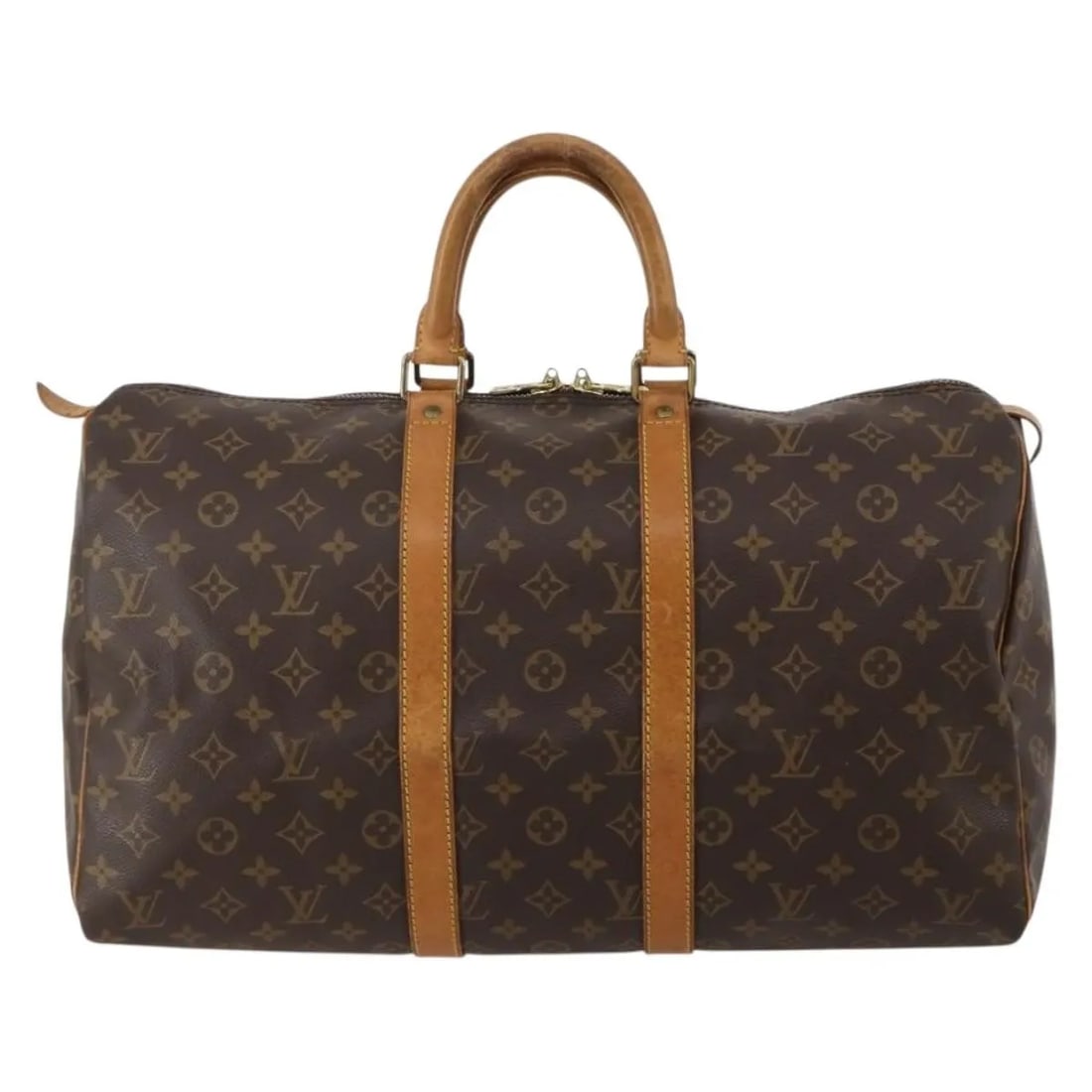 Louis Vuitton Keepall Unisex Brown Canvas Travel Bag: Louis Vuitton Keepall Unisex Brown Canvas Travel Bag Louis Vuitton Keepall in brown monogram canvas, designed as a unisex travel bag. Made in France, this piece shows overall wear consistent with use,