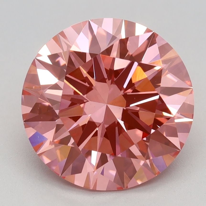 Ideal Loose Diamond - ROUND 2.58ct Fancy Vivid Pink VS1: Ideal Loose Diamond - ROUND 2.58ct Fancy Vivid Pink VS1 Source: This is a real non-mined Diamond that has been grown in a lab Shape: ROUND Carats: 2.58 Color: Fancy Vivid Pink Certification: IGI Video