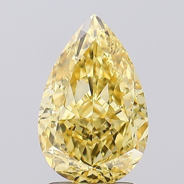 Loose Diamond - PEAR 2.54ct Fancy Vivid Yellow VS1: Loose Diamond - PEAR 2.54ct Fancy Vivid Yellow VS1 Source: This is a real non-mined Diamond that has been grown in a lab Shape: PEAR Carats: 2.54 Color: Fancy Vivid Yellow Certification: IGI Video: