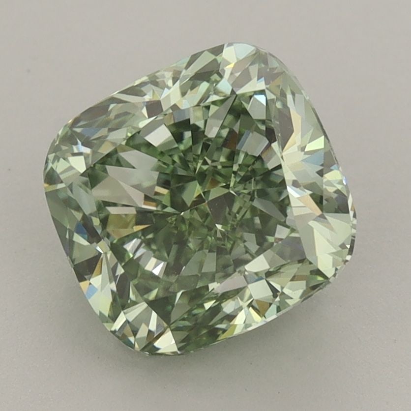Loose Diamond - CUSHION MODIFIED 3.04ct Fancy Vivid Green VVS2: Loose Diamond - CUSHION MODIFIED 3.04ct Fancy Vivid Green VVS2 Source: This is a real non-mined Diamond that has been grown in a lab Shape: CUSHION MODIFIED Carats: 3.04 Color: Fancy Vivid Green Certi