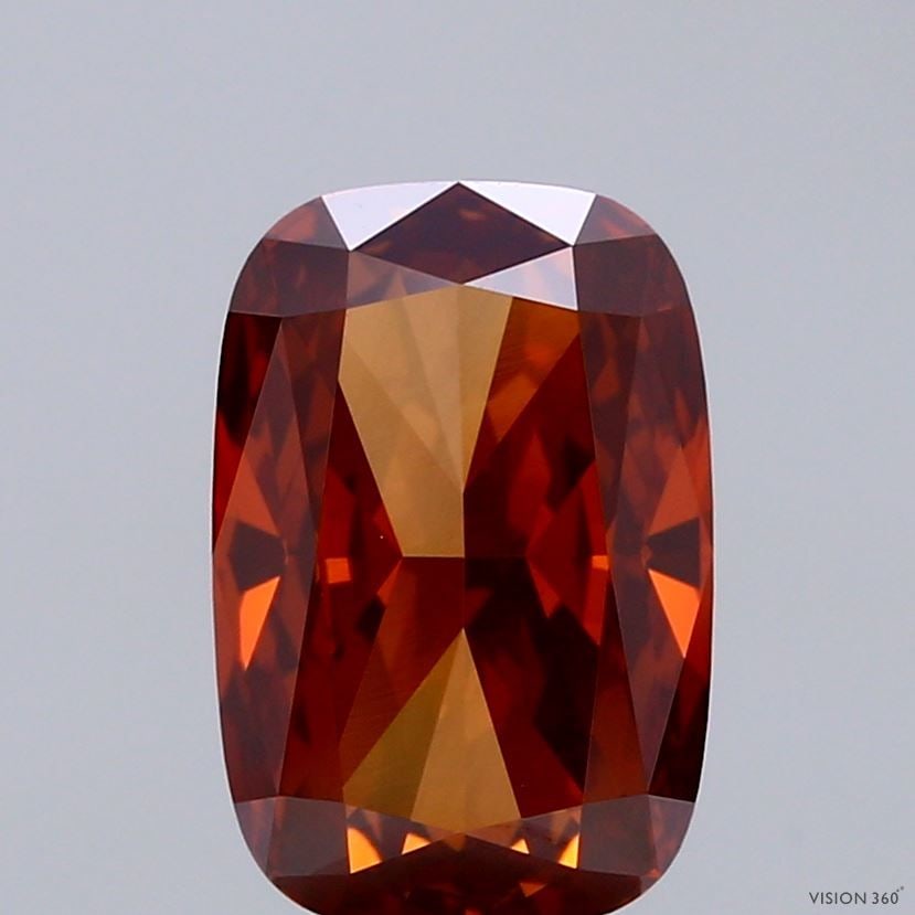 Loose Diamond - CUSHION MODIFIED 3.1ct Fancy Deep Orange VVS2: Loose Diamond - CUSHION MODIFIED 3.1ct Fancy Deep Orange VVS2 Source: This is a real non-mined Diamond that has been grown in a lab Shape: CUSHION MODIFIED Carats: 3.1 Color: Fancy Deep Orange Certifi
