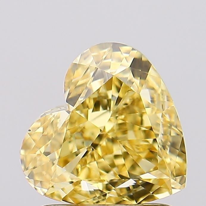Loose Diamond - HEART 1.52ct Fancy Intense Yellow VS2: Loose Diamond - HEART 1.52ct Fancy Intense Yellow VS2 Source: This is a real non-mined Diamond that has been grown in a lab Shape: HEART Carats: 1.52 Color: Fancy Intense Yellow Certification: IGI Vid