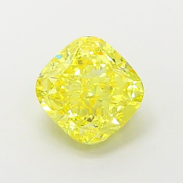 Loose Diamond - CUSHION MODIFIED 1.45ct Fancy Vivid Yellow VVS2: Loose Diamond - CUSHION MODIFIED 1.45ct Fancy Vivid Yellow VVS2 Source: This is a real non-mined Diamond that has been grown in a lab Shape: CUSHION MODIFIED Carats: 1.45 Color: Fancy Vivid Yellow Cer