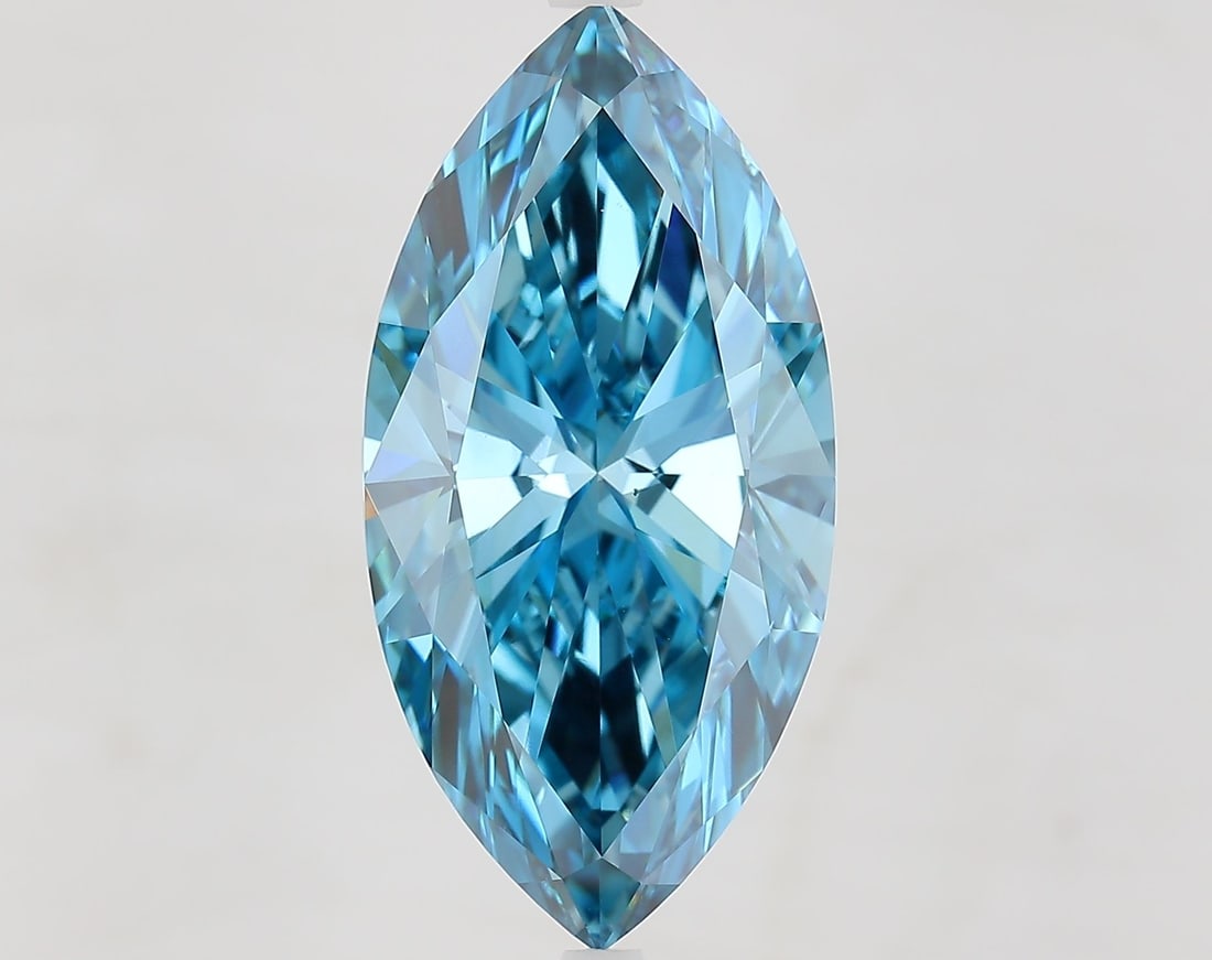 Loose Diamond - MARQUISE 9.2ct Fancy Vivid Blue VS1: Loose Diamond - MARQUISE 9.2ct Fancy Vivid Blue VS1 Source: This is a real non-mined Diamond that has been grown in a lab Shape: MARQUISE Carats: 9.2 Color: Fancy Vivid Blue Certification: IGI Video: