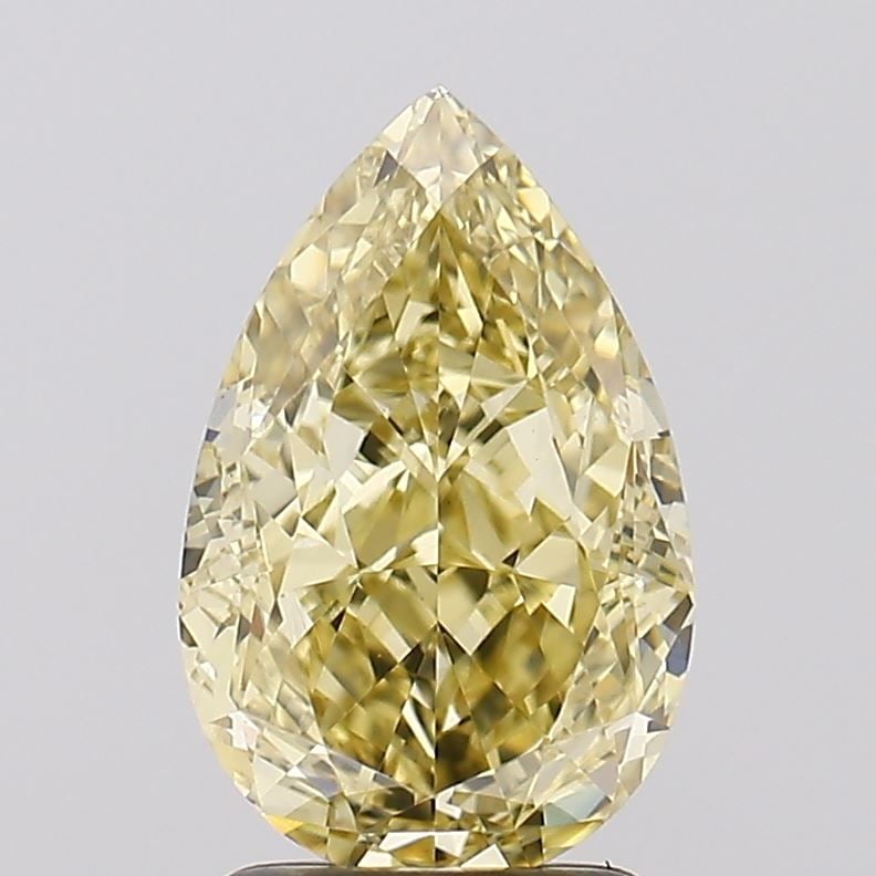 Loose Diamond - PEAR 2.59ct Fancy Intense Yellow VS1: Loose Diamond - PEAR 2.59ct Fancy Intense Yellow VS1 Source: This is a real non-mined Diamond that has been grown in a lab Shape: PEAR Carats: 2.59 Color: Fancy Intense Yellow Certification: IGI Video