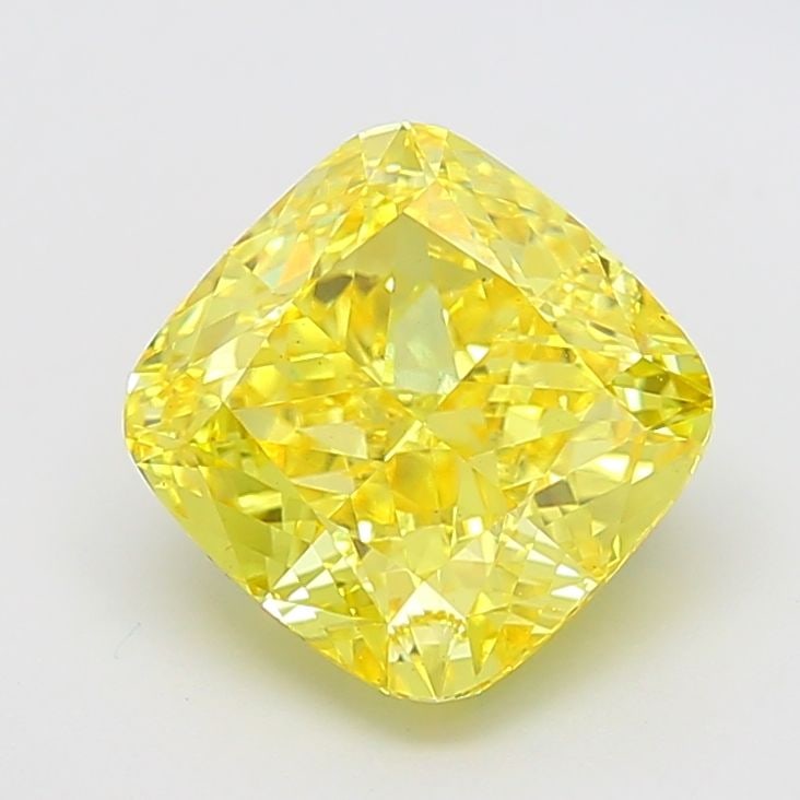 Loose Diamond - CUSHION MODIFIED 5.08ct Fancy Vivid Yellow VS1: Loose Diamond - CUSHION MODIFIED 5.08ct Fancy Vivid Yellow VS1 Source: This is a real non-mined Diamond that has been grown in a lab Shape: CUSHION MODIFIED Carats: 5.08 Color: Fancy Vivid Yellow Cert
