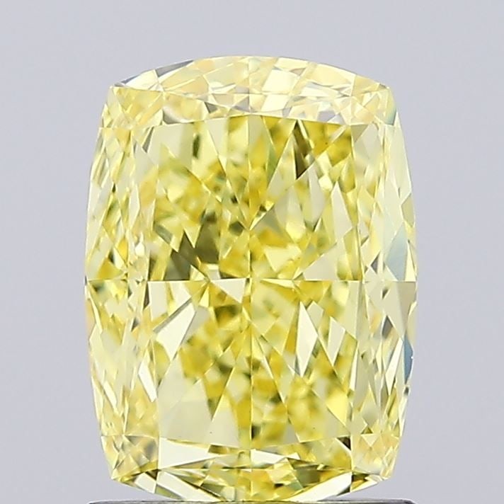 Loose Diamond - CUSHION MODIFIED 1.56ct Fancy Intense Yellow VVS2: Loose Diamond - CUSHION MODIFIED 1.56ct Fancy Intense Yellow VVS2 Source: This is a real non-mined Diamond that has been grown in a lab Shape: CUSHION MODIFIED Carats: 1.56 Color: Fancy Intense Yellow