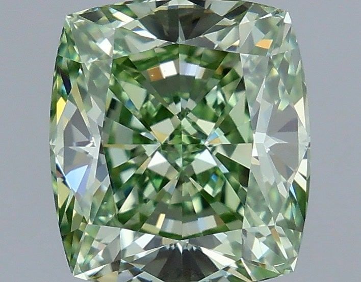 Loose Diamond - CUSHION MODIFIED 1.08ct Fancy Intense Green VVS2: Loose Diamond - CUSHION MODIFIED 1.08ct Fancy Intense Green VVS2 Source: This is a real non-mined Diamond that has been grown in a lab Shape: CUSHION MODIFIED Carats: 1.08 Color: Fancy Intense Green C