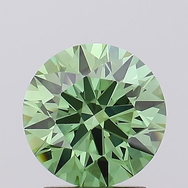 Ideal Loose Diamond - ROUND 2.04ct Fancy Vivid Green VVS2: Ideal Loose Diamond - ROUND 2.04ct Fancy Vivid Green VVS2 Source: This is a real non-mined Diamond that has been grown in a lab Shape: ROUND Carats: 2.04 Color: Fancy Vivid Green Certification: IGI Vi