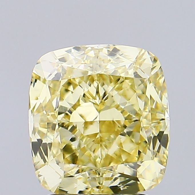 Loose Diamond - CUSHION MODIFIED 2.8ct Fancy Intense Yellow VS1: Loose Diamond - CUSHION MODIFIED 2.8ct Fancy Intense Yellow VS1 Source: This is a real non-mined Diamond that has been grown in a lab Shape: CUSHION MODIFIED Carats: 2.8 Color: Fancy Intense Yellow Ce