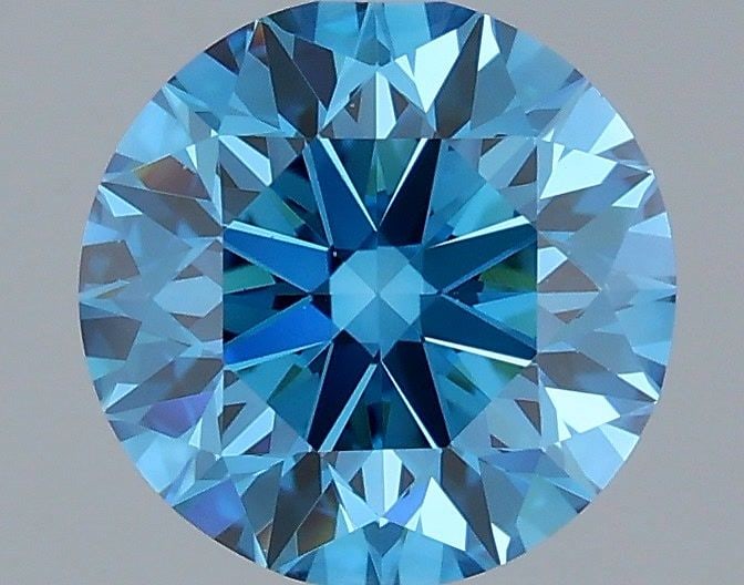 Loose Diamond - ROUND 1.59ct Fancy Vivid Blue VS1: Loose Diamond - ROUND 1.59ct Fancy Vivid Blue VS1 Source: This is a real non-mined Diamond that has been grown in a lab Shape: ROUND Carats: 1.59 Color: Fancy Vivid Blue Certification: IGI Video: