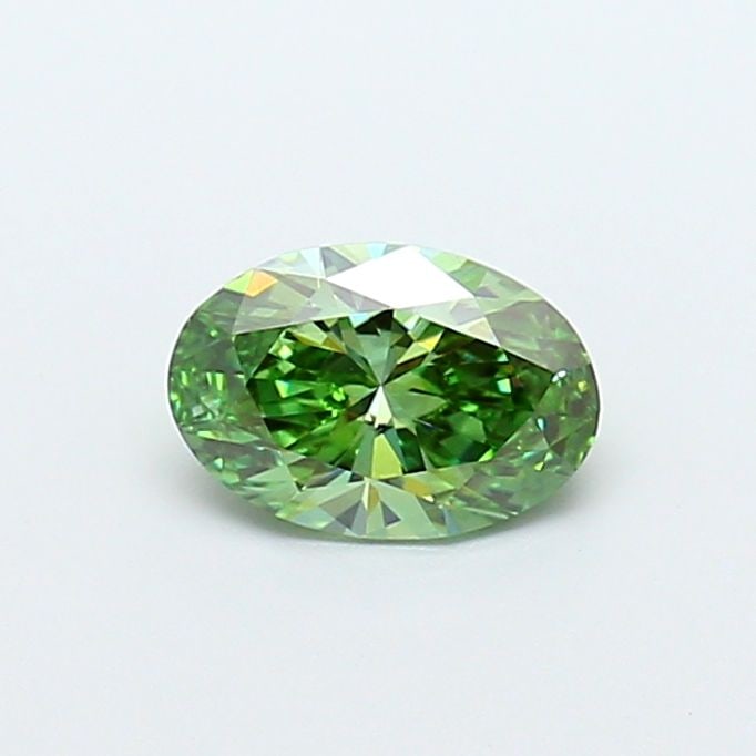Loose Diamond - OVAL 0.89ct Fancy Vivid Green VS2: Loose Diamond - OVAL 0.89ct Fancy Vivid Green VS2 Source: This is a real non-mined Diamond that has been grown in a lab Shape: OVAL Carats: 0.89 Color: Fancy Vivid Green Certification: IGI Video: