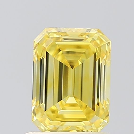 Loose Diamond - EMERALD 1.06ct Fancy Vivid Yellow VVS2: Loose Diamond - EMERALD 1.06ct Fancy Vivid Yellow VVS2 Source: This is a real non-mined Diamond that has been grown in a lab Shape: EMERALD Carats: 1.06 Color: Fancy Vivid Yellow Certification: IGI Vi