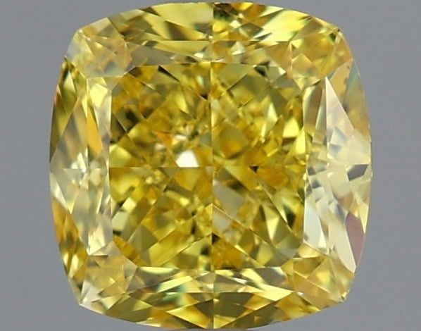 Loose Diamond - CUSHION MODIFIED 1.58ct Fancy Vivid Yellow VVS2: Loose Diamond - CUSHION MODIFIED 1.58ct Fancy Vivid Yellow VVS2 Source: This is a real non-mined Diamond that has been grown in a lab Shape: CUSHION MODIFIED Carats: 1.58 Color: Fancy Vivid Yellow Cer