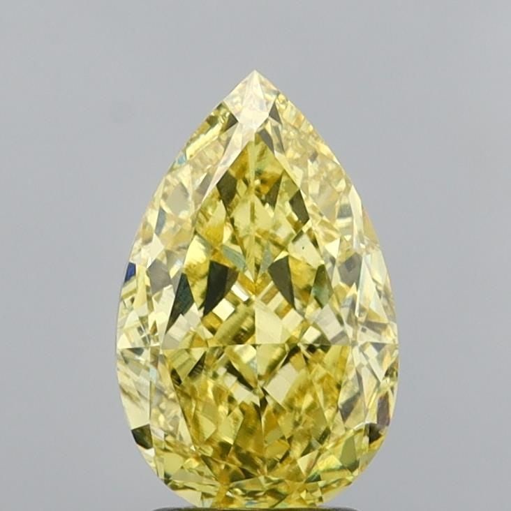 Loose Diamond - PEAR 3.03ct Fancy Intense Yellow VS1: Loose Diamond - PEAR 3.03ct Fancy Intense Yellow VS1 Source: This is a real non-mined Diamond that has been grown in a lab Shape: PEAR Carats: 3.03 Color: Fancy Intense Yellow Certification: IGI Video