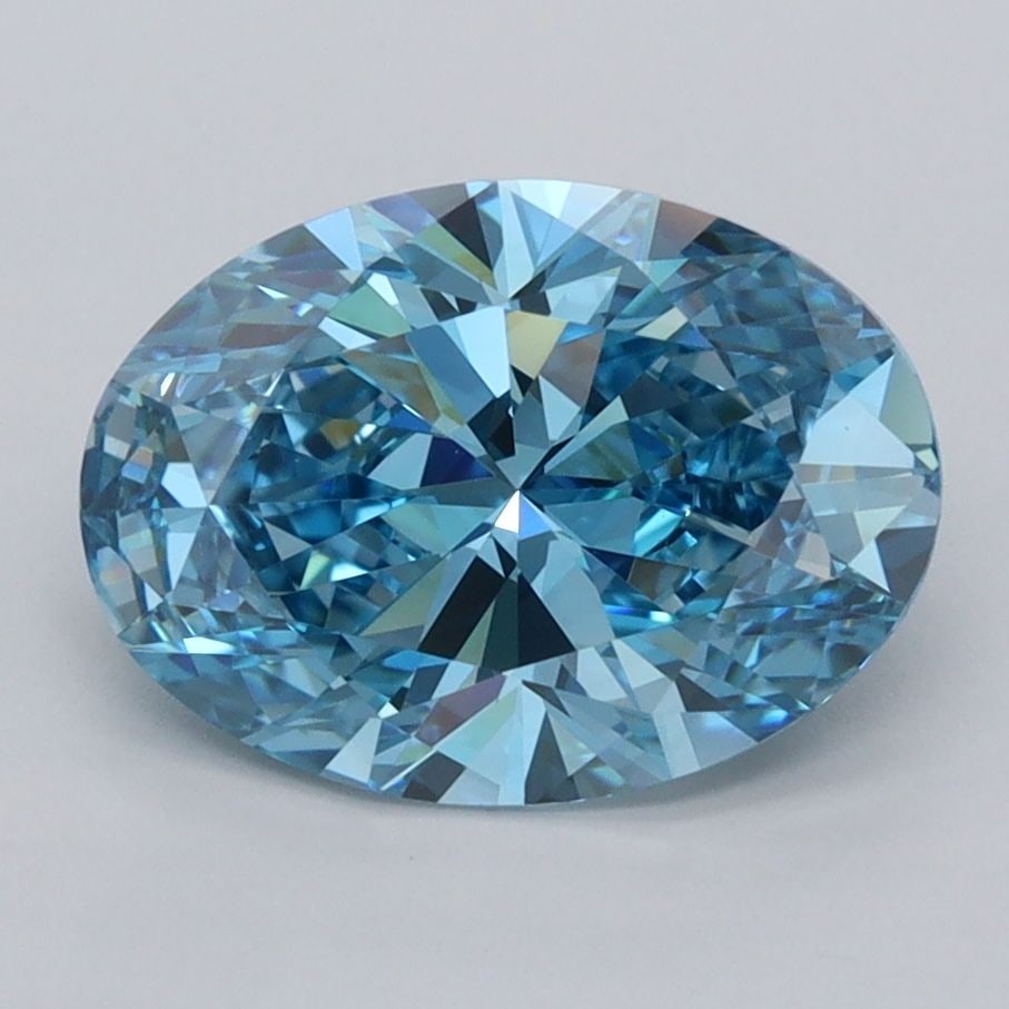 Loose Diamond - OVAL 2.48ct Fancy Vivid Blue VS1: Loose Diamond - OVAL 2.48ct Fancy Vivid Blue VS1 Source: This is a real non-mined Diamond that has been grown in a lab Shape: OVAL Carats: 2.48 Color: Fancy Vivid Blue Certification: IGI Video: