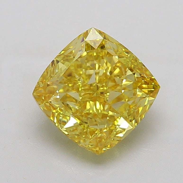 Loose Diamond - CUSHION MODIFIED 5.05ct Fancy Intense Yellow VS1: Loose Diamond - CUSHION MODIFIED 5.05ct Fancy Intense Yellow VS1 Source: This is a real non-mined Diamond that has been grown in a lab Shape: CUSHION MODIFIED Carats: 5.05 Color: Fancy Intense Yellow 