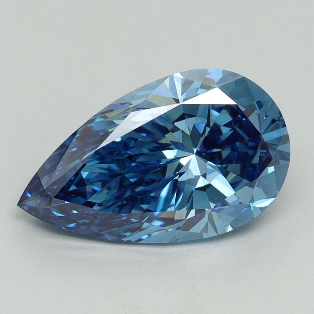 Loose Diamond - PEAR 2.7ct Fancy Vivid Blue VS1: Loose Diamond - PEAR 2.7ct Fancy Vivid Blue VS1 Source: This is a real non-mined Diamond that has been grown in a lab Shape: PEAR Carats: 2.7 Color: Fancy Vivid Blue Certification: IGI Video:
