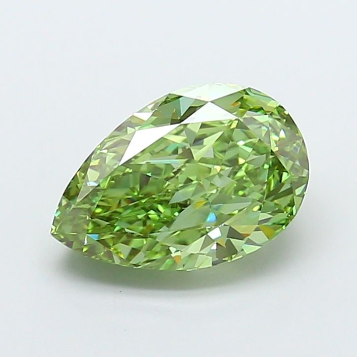 Loose Diamond - PEAR 4.06ct Fancy Vivid Green VS1: Loose Diamond - PEAR 4.06ct Fancy Vivid Green VS1 Source: This is a real non-mined Diamond that has been grown in a lab Shape: PEAR Carats: 4.06 Color: Fancy Vivid Green Certification: IGI Video:
