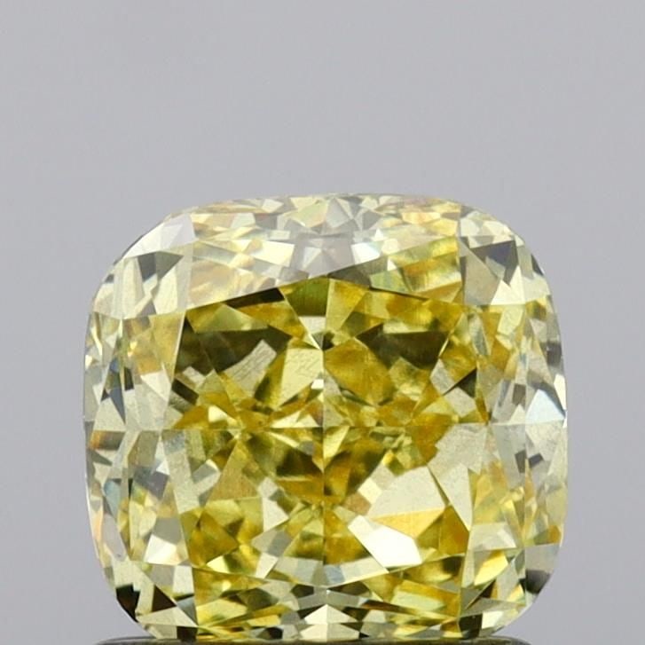 Loose Diamond - CUSHION MODIFIED 1.2ct Fancy Vivid Yellow VS2: Loose Diamond - CUSHION MODIFIED 1.2ct Fancy Vivid Yellow VS2 Source: This is a real non-mined Diamond that has been grown in a lab Shape: CUSHION MODIFIED Carats: 1.2 Color: Fancy Vivid Yellow Certif