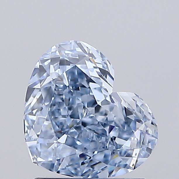 Loose Diamond - HEART 1.54ct Fancy Blue VVS2: Loose Diamond - HEART 1.54ct Fancy Blue VVS2 Source: This is a real non-mined Diamond that has been grown in a lab Shape: HEART Carats: 1.54 Color: Fancy Blue Certification: IGI Video: