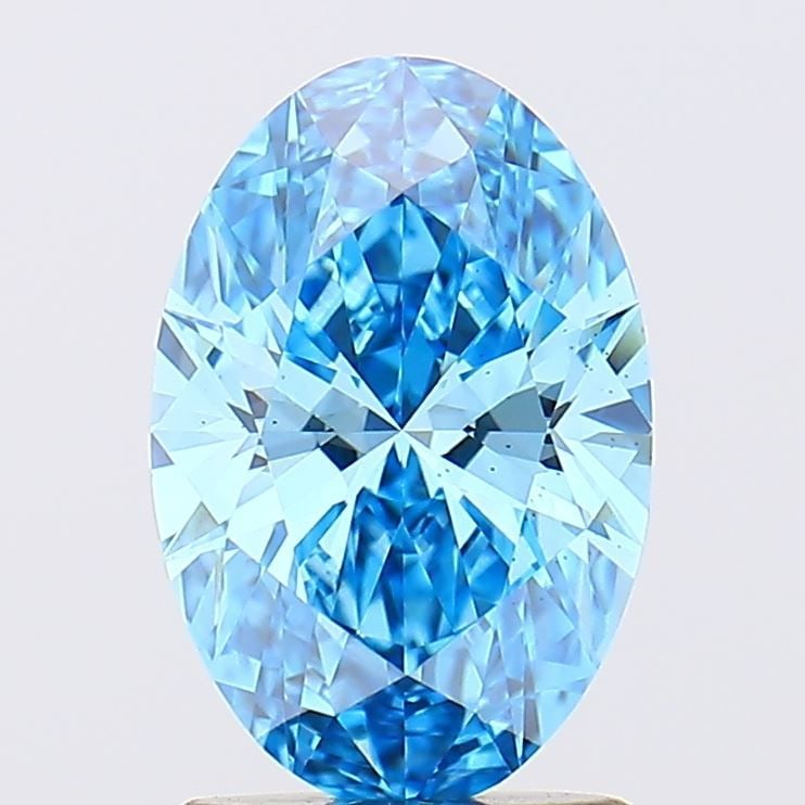 Loose Diamond - OVAL 1.53ct Fancy Vivid Blue VS1: Loose Diamond - OVAL 1.53ct Fancy Vivid Blue VS1 Source: This is a real non-mined Diamond that has been grown in a lab Shape: OVAL Carats: 1.53 Color: Fancy Vivid Blue Certification: IGI Video:
