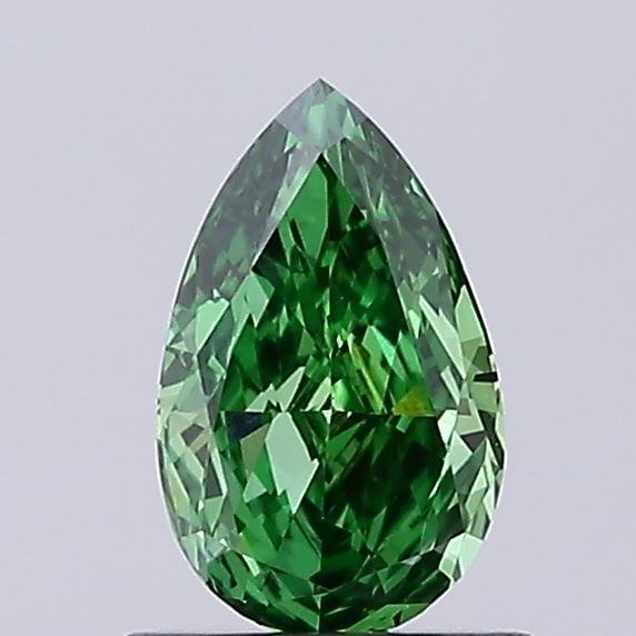 Loose Diamond - PEAR 0.6ct Fancy Vivid Green VVS2: Loose Diamond - PEAR 0.6ct Fancy Vivid Green VVS2 Source: This is a real non-mined Diamond that has been grown in a lab Shape: PEAR Carats: 0.6 Color: Fancy Vivid Green Certification: IGI Video: