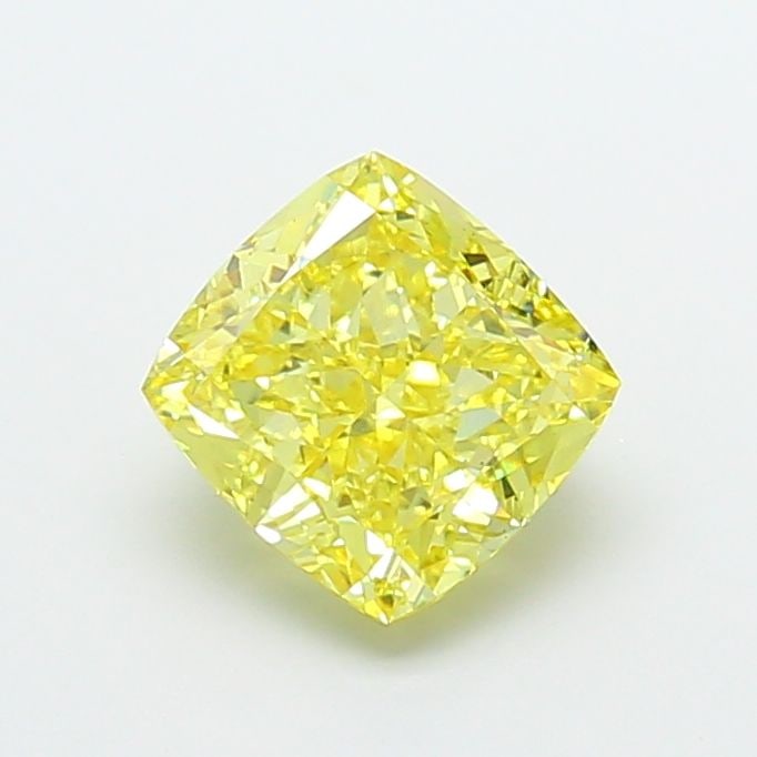 Loose Diamond - CUSHION MODIFIED 3.09ct Fancy Vivid Yellow VS1: Loose Diamond - CUSHION MODIFIED 3.09ct Fancy Vivid Yellow VS1 Source: This is a real non-mined Diamond that has been grown in a lab Shape: CUSHION MODIFIED Carats: 3.09 Color: Fancy Vivid Yellow Cert
