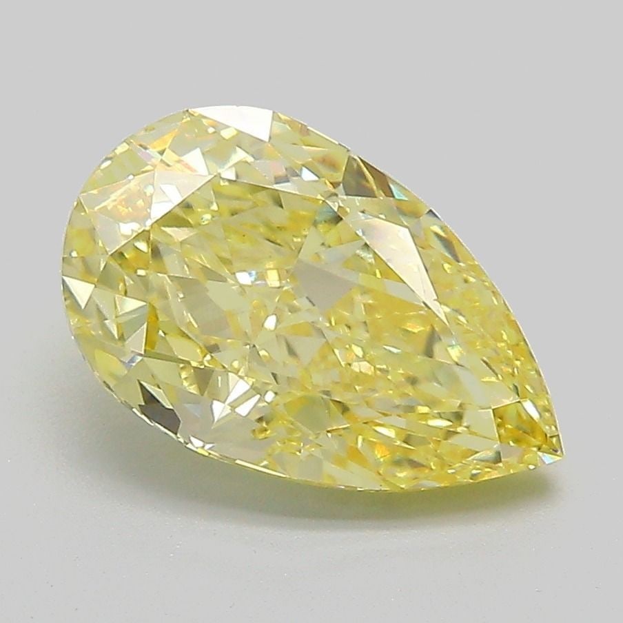 Loose Diamond - PEAR 2.56ct Fancy Intense Yellow VS1: Loose Diamond - PEAR 2.56ct Fancy Intense Yellow VS1 Source: This is a real non-mined Diamond that has been grown in a lab Shape: PEAR Carats: 2.56 Color: Fancy Intense Yellow Certification: IGI Video