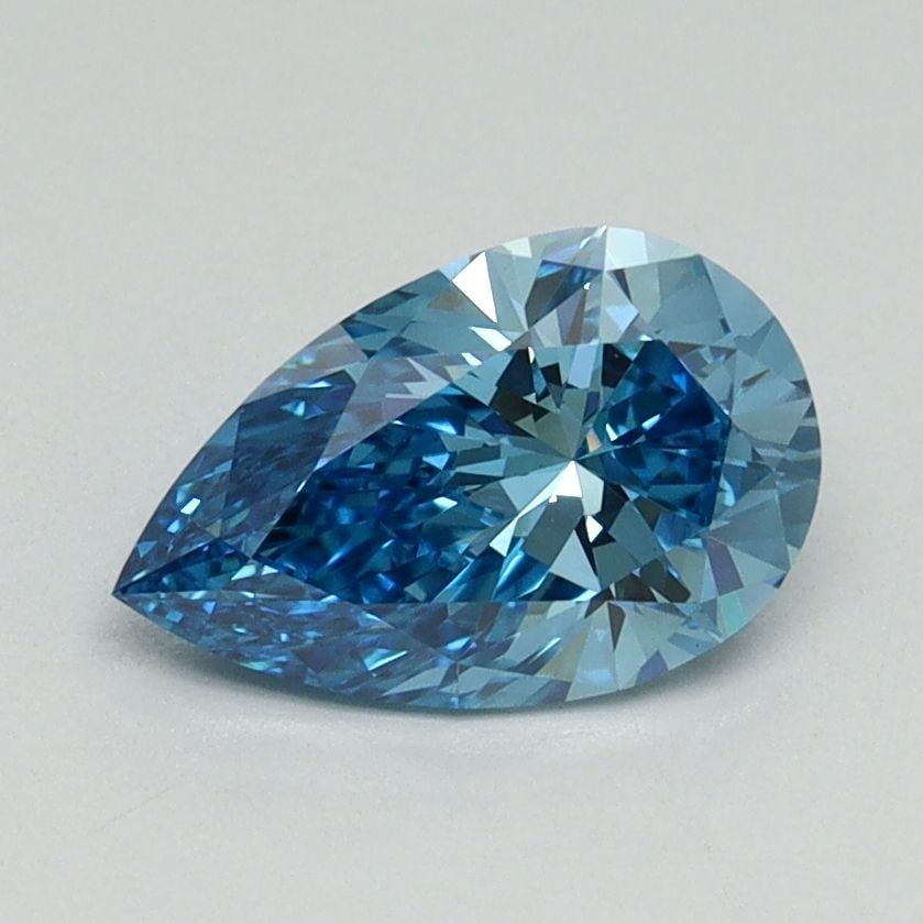 Loose Diamond - PEAR 1.03ct Fancy Vivid Blue VS1: Loose Diamond - PEAR 1.03ct Fancy Vivid Blue VS1 Source: This is a real non-mined Diamond that has been grown in a lab Shape: PEAR Carats: 1.03 Color: Fancy Vivid Blue Certification: IGI Video: