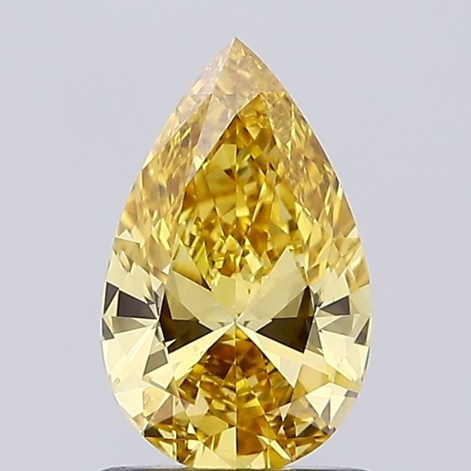 Loose Diamond - PEAR 1.0ct Fancy Vivid Yellow VVS2: Loose Diamond - PEAR 1.0ct Fancy Vivid Yellow VVS2 Source: This is a real non-mined Diamond that has been grown in a lab Shape: PEAR Carats: 1.0 Color: Fancy Vivid Yellow Certification: IGI Video: