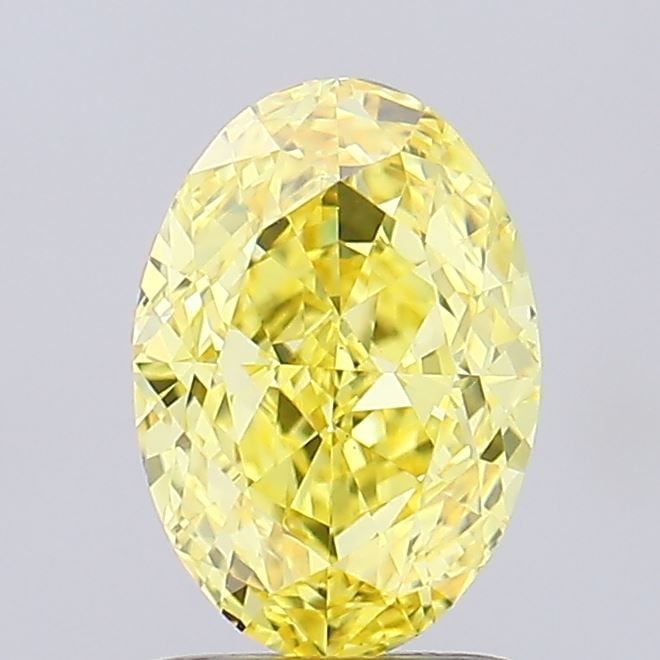 Loose Diamond - OVAL 1.49ct Fancy Vivid Yellow VS1: Loose Diamond - OVAL 1.49ct Fancy Vivid Yellow VS1 Source: This is a real non-mined Diamond that has been grown in a lab Shape: OVAL Carats: 1.49 Color: Fancy Vivid Yellow Certification: IGI Video: