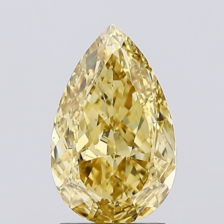 Loose Diamond - PEAR 1.77ct Fancy Vivid Yellow VS1: Loose Diamond - PEAR 1.77ct Fancy Vivid Yellow VS1 Source: This is a real non-mined Diamond that has been grown in a lab Shape: PEAR Carats: 1.77 Color: Fancy Vivid Yellow Certification: IGI Video: