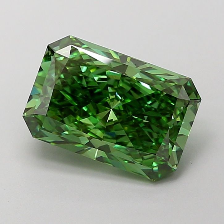 Loose Diamond - RADIANT 2.67ct Fancy Vivid Green VVS1: Loose Diamond - RADIANT 2.67ct Fancy Vivid Green VVS1 Source: This is a real non-mined Diamond that has been grown in a lab Shape: RADIANT Carats: 2.67 Color: Fancy Vivid Green Certification: IGI