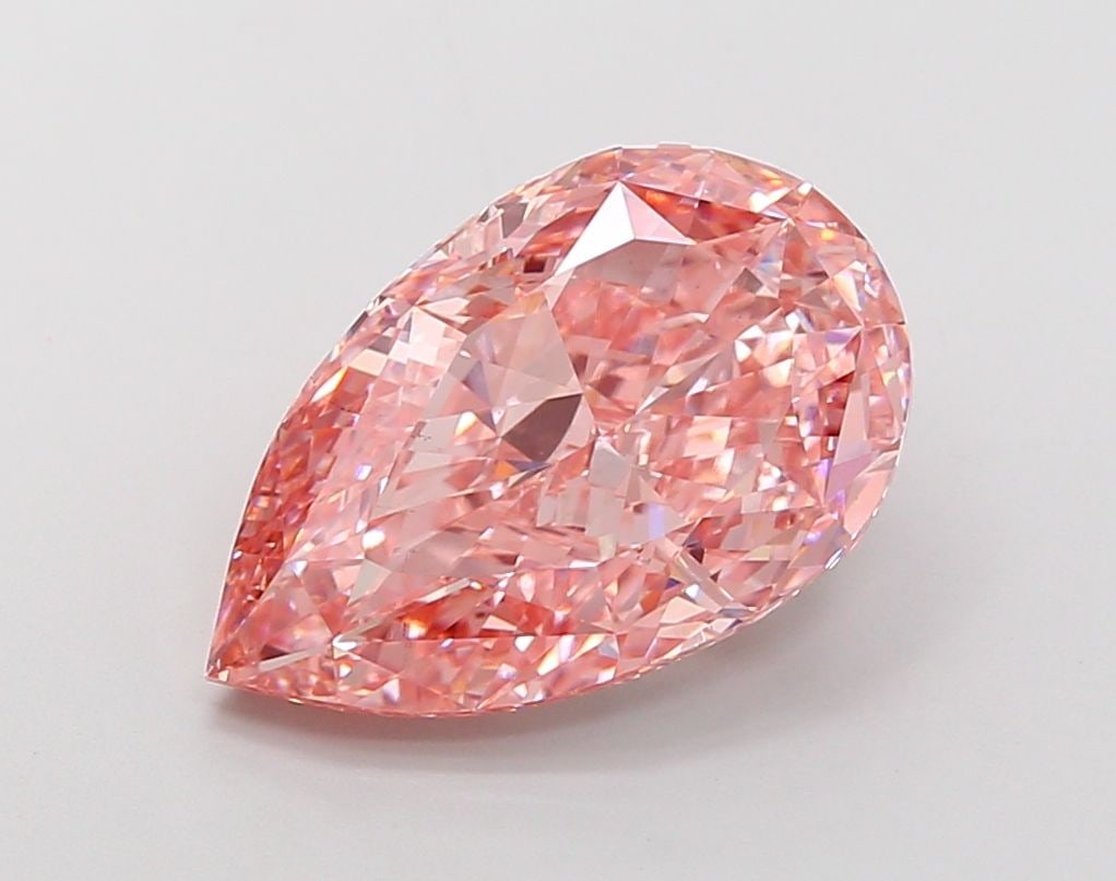 Loose Diamond - PEAR 8.06ct Fancy Vivid Pink VS2: Loose Diamond - PEAR 8.06ct Fancy Vivid Pink VS2 Source: This is a real non-mined Diamond that has been grown in a lab Shape: PEAR Carats: 8.06 Color: Fancy Vivid Pink Certification: IGI Video: Video