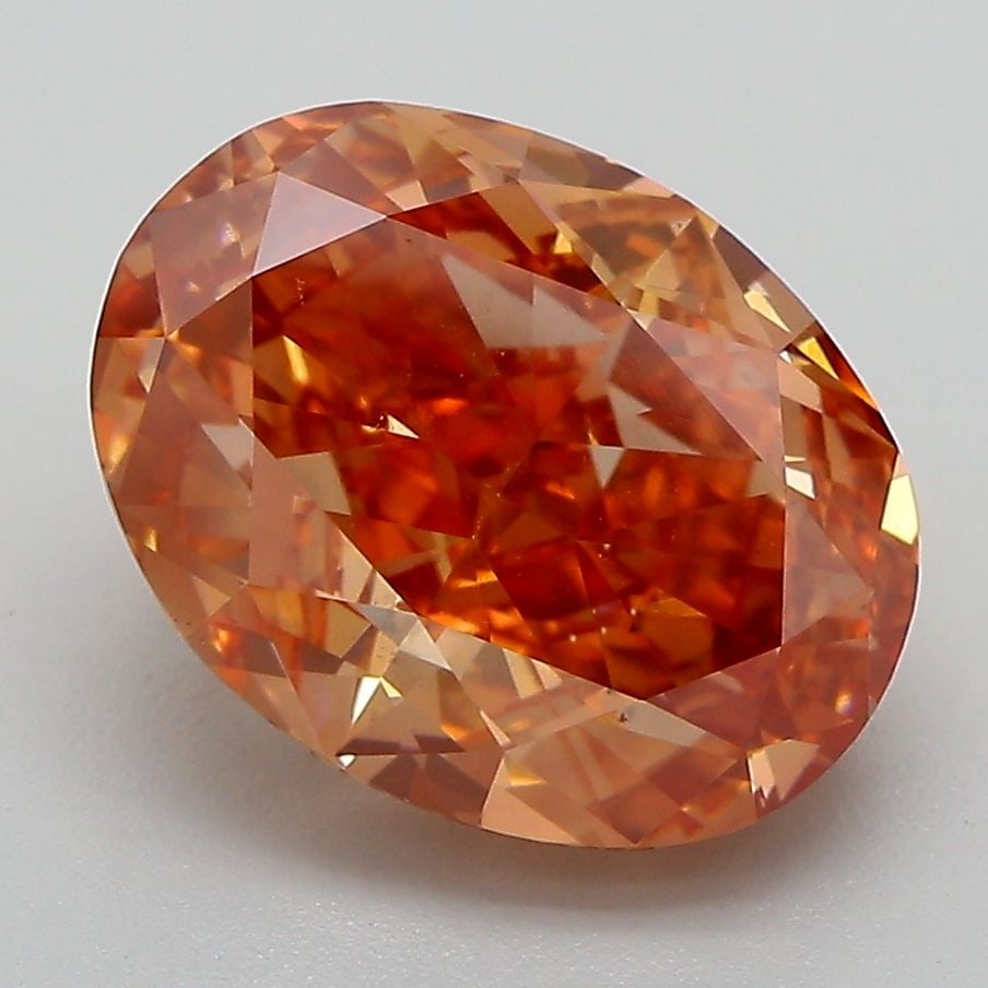 Loose Diamond - OVAL 5.08ct Fancy Vivid Pinkish Orange VS2 (1 of 1)