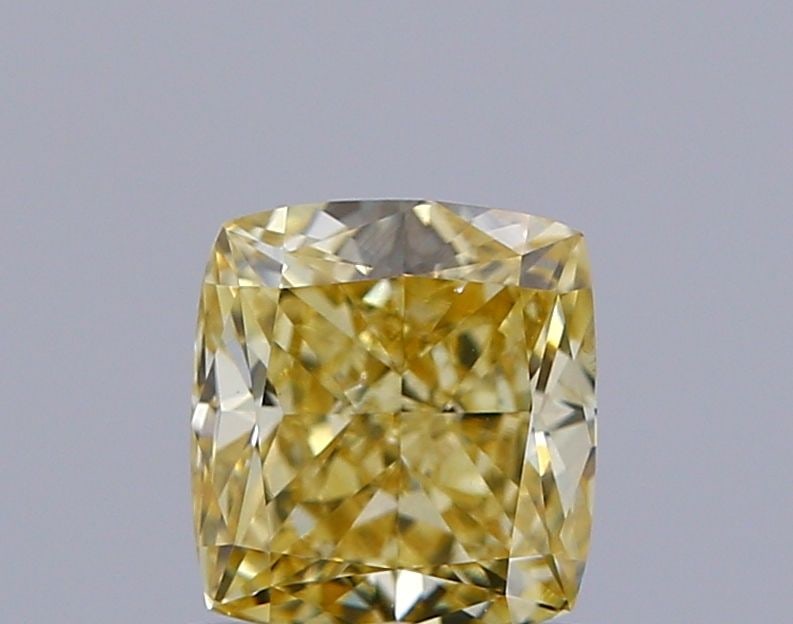 Loose Diamond - CUSHION BRILLIANT 1.13ct Fancy Yellow VS2: Loose Diamond - CUSHION BRILLIANT 1.13ct Fancy Yellow VS2 Source: This is a real non-mined Diamond that has been grown in a lab Shape: CUSHION BRILLIANT Carats: 1.13 Color: Fancy Yellow Certification: