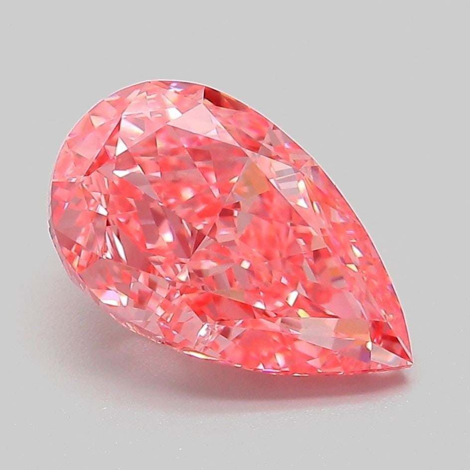 Loose Diamond - PEAR 3.09ct Fancy Vivid Pink VVS2: Loose Diamond - PEAR 3.09ct Fancy Vivid Pink VVS2 Source: This is a real non-mined Diamond that has been grown in a lab Shape: PEAR Carats: 3.09 Color: Fancy Vivid Pink Certification: IGI Video:
