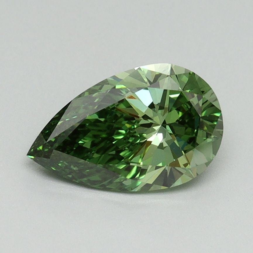 Loose Diamond - PEAR 1.1ct Fancy Vivid Green VVS2: Loose Diamond - PEAR 1.1ct Fancy Vivid Green VVS2 Source: This is a real non-mined Diamond that has been grown in a lab Shape: PEAR Carats: 1.1 Color: Fancy Vivid Green Certification: IGI Video: