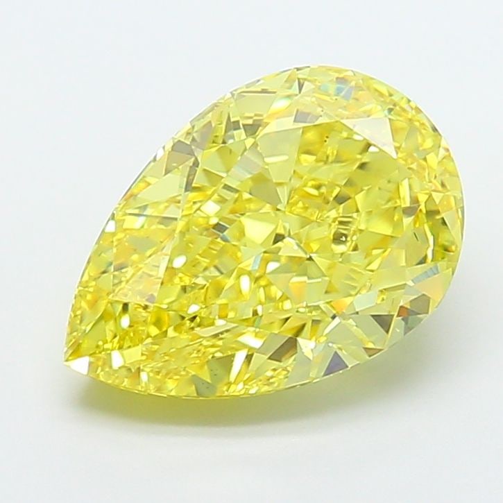 Loose Diamond - PEAR 5.01ct Fancy Vivid Yellow VS2: Loose Diamond - PEAR 5.01ct Fancy Vivid Yellow VS2 Source: This is a real non-mined Diamond that has been grown in a lab Shape: PEAR Carats: 5.01 Color: Fancy Vivid Yellow Certification: IGI Video: