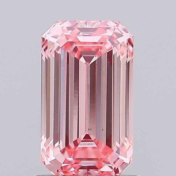 Loose Diamond - EMERALD 1.05ct Fancy Intense Pink VS1: Loose Diamond - EMERALD 1.05ct Fancy Intense Pink VS1 Source: This is a real non-mined Diamond that has been grown in a lab Shape: EMERALD Carats: 1.05 Color: Fancy Intense Pink Certification: IGI Vid