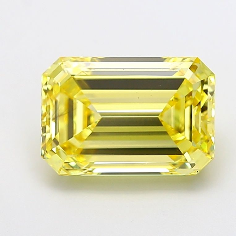Loose Diamond - EMERALD 5.04ct Fancy Intense Yellow VS2: Loose Diamond - EMERALD 5.04ct Fancy Intense Yellow VS2 Source: This is a real non-mined Diamond that has been grown in a lab Shape: EMERALD Carats: 5.04 Color: Fancy Intense Yellow Certification: IGI
