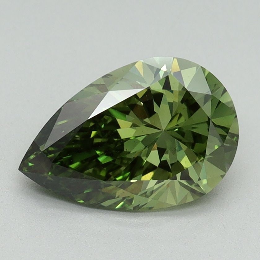 Loose Diamond - PEAR 1.56ct Fancy Vivid Green VS1: Loose Diamond - PEAR 1.56ct Fancy Vivid Green VS1 Source: This is a real non-mined Diamond that has been grown in a lab Shape: PEAR Carats: 1.56 Color: Fancy Vivid Green Certification: IGI Video:
