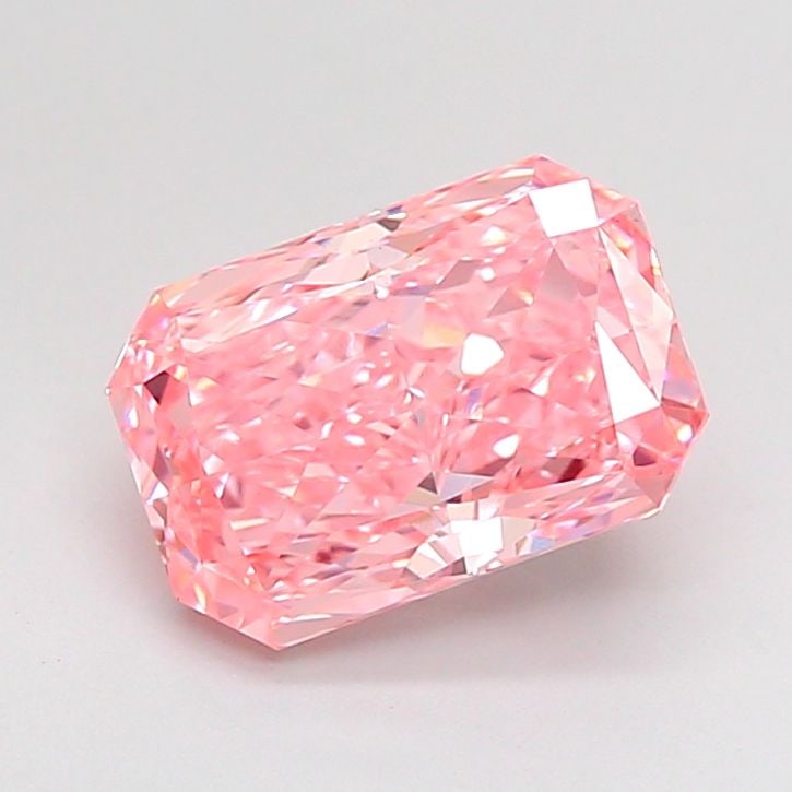 Loose Diamond - RADIANT 2.1ct Fancy Vivid Pink VS1: Loose Diamond - RADIANT 2.1ct Fancy Vivid Pink VS1 Source: This is a real non-mined Diamond that has been grown in a lab Shape: RADIANT Carats: 2.1 Color: Fancy Vivid Pink Certification: IGI Video: