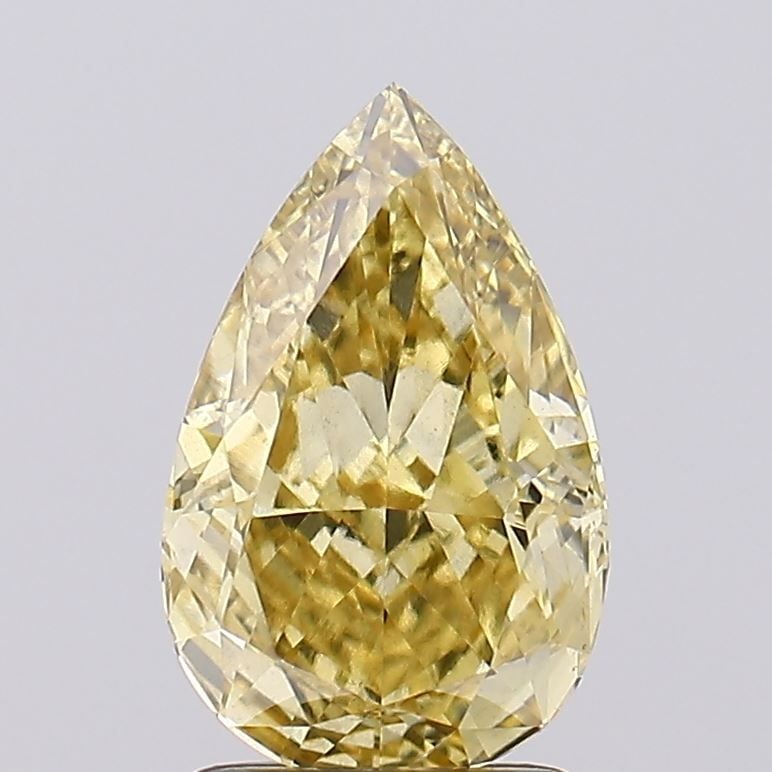 Loose Diamond - PEAR 2.01ct Fancy Intense Yellow VS2: Loose Diamond - PEAR 2.01ct Fancy Intense Yellow VS2 Source: This is a real non-mined Diamond that has been grown in a lab Shape: PEAR Carats: 2.01 Color: Fancy Intense Yellow Certification: IGI Video