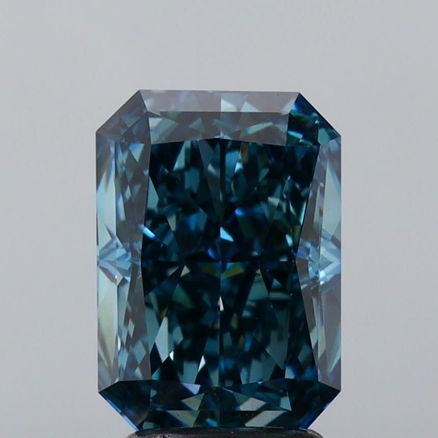 Loose Diamond - RADIANT 3.25ct Fancy Deep Greenish Blue VS1 (1 of 1)