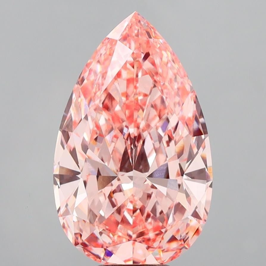 Loose Diamond - PEAR 8.4ct Fancy Vivid Pink VVS2: Loose Diamond - PEAR 8.4ct Fancy Vivid Pink VVS2 Source: This is a real non-mined Diamond that has been grown in a lab Shape: PEAR Carats: 8.4 Color: Fancy Vivid Pink Certification: IGI Video: