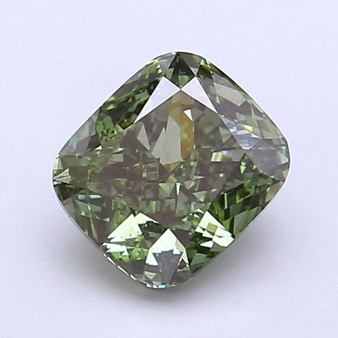 Loose Diamond - CUSHION MODIFIED 2.01ct Fancy Vivid Green SI1: Loose Diamond - CUSHION MODIFIED 2.01ct Fancy Vivid Green SI1 Source: This is a real non-mined Diamond that has been grown in a lab Shape: CUSHION MODIFIED Carats: 2.01 Color: Fancy Vivid Green Certif