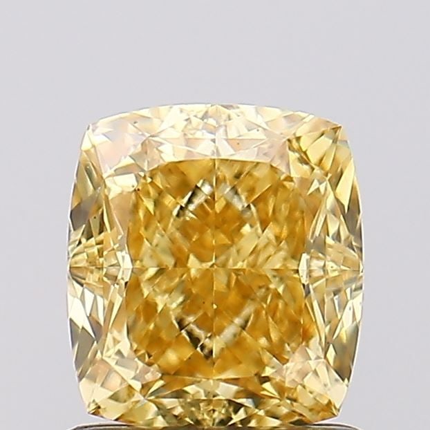 Loose Diamond - CUSHION MODIFIED 1.29ct Fancy Intense Yellow VS2: Loose Diamond - CUSHION MODIFIED 1.29ct Fancy Intense Yellow VS2 Source: This is a real non-mined Diamond that has been grown in a lab Shape: CUSHION MODIFIED Carats: 1.29 Color: Fancy Intense Yellow 
