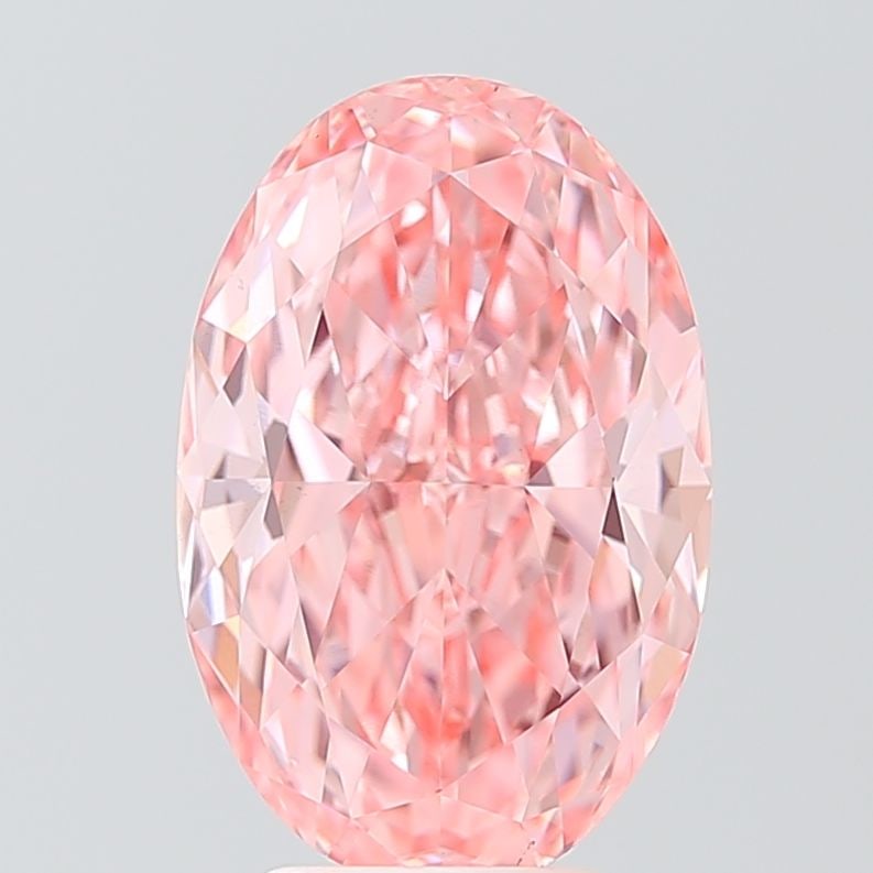 Loose Diamond - OVAL 4.35ct Fancy Vivid Pink VS1: Loose Diamond - OVAL 4.35ct Fancy Vivid Pink VS1 Source: This is a real non-mined Diamond that has been grown in a lab Shape: OVAL Carats: 4.35 Color: Fancy Vivid Pink Certification: IGI Video: